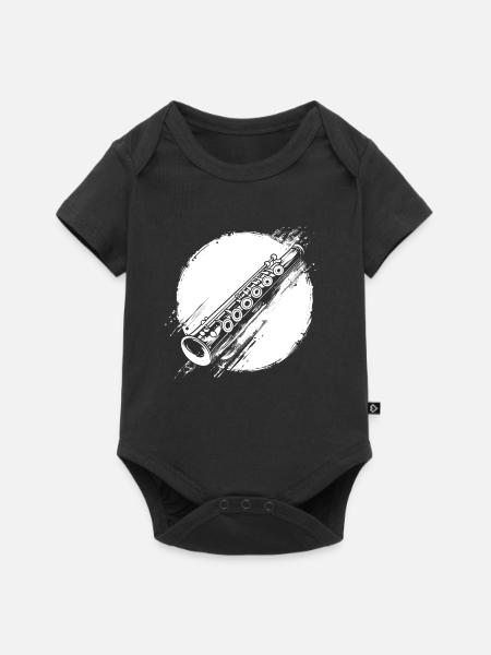 Flöte Grafik - Baby Premium Kurzarmbody - Schwarz