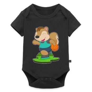 Squirrel Basketball Player Basketball - Baby Premium short-sleeve bodysuit - black - Front