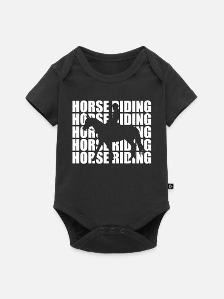 Horse Riding - Baby Premium Kurzarmbody - Schwarz