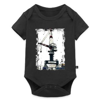 Rostock Port Liebherrr Kran - Baby Premium Kurzarmbody - Schwarz - Vorne