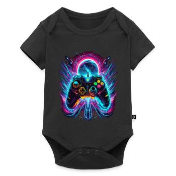 Manette de jeu rétro Vibrant Neon - Body à manches courtes Premium Bébé - noir - Devant