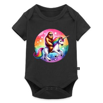 Orangutan on Rainbow Unicorn - Baby Premium short-sleeve bodysuit - black - Front