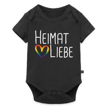 Heimatliebe Regenbogenherz - Baby Premium Kurzarmbody - Schwarz - Vorne