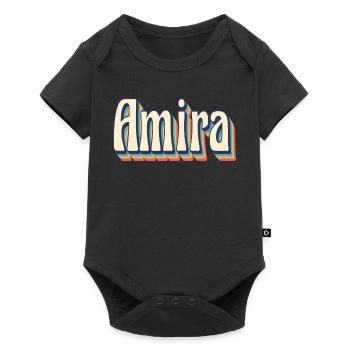 Amira t-shirt retro vintage t-shirt - Baby Premium short-sleeve bodysuit - black - Front