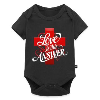 Love is the answer Lettering - Baby Premium short-sleeve bodysuit - black - Front