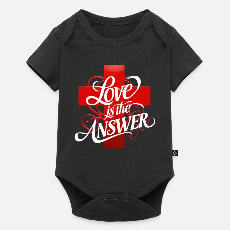 L’amour est la réponse Lettrage - Body à manches courtes Premium Bébé - noir