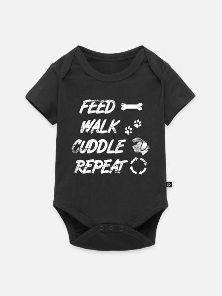 Feed Walk Cuddle Repeat - Baby Premium Kurzarmbody - Schwarz