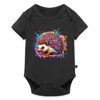 Igel - Baby Premium Kurzarmbody - Schwarz - Vorne