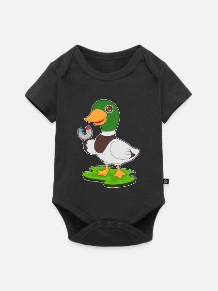 Ente Magnet - Baby Premium Kurzarmbody - Schwarz