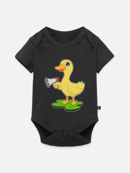 Ente Megafon - Baby Premium Kurzarmbody - Schwarz