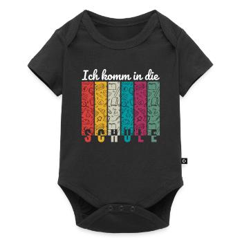 Fröhliches Einschulungs-Design für Kinder - Baby Premium Kurzarmbody - Schwarz - Vorne