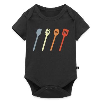 Cooking spoon sketch - Baby Premium short-sleeve bodysuit - black - Front