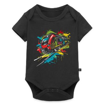 Graffiti Railway - Baby Premium short-sleeve bodysuit - black - Front