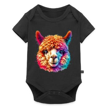 Alpaka - Baby Premium Kurzarmbody - Schwarz - Vorne