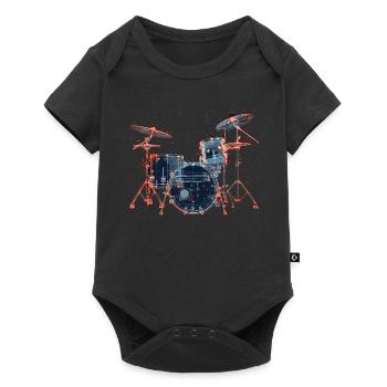 Drums Portrait - Baby Premium short-sleeve bodysuit - black - Front