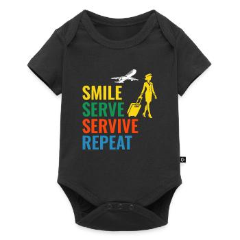 Flight Attendant Aviation Cabin Crew Airline Staff - Baby Premium short-sleeve bodysuit - black - Front