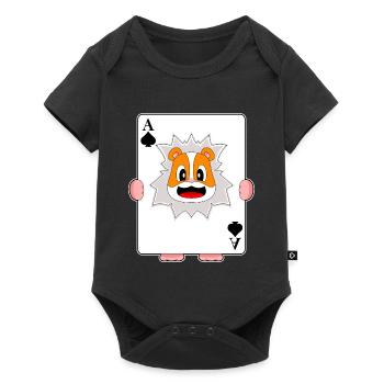 Hamster Poker Pokerkarten - Baby Premium Kurzarmbody - Schwarz - Vorne