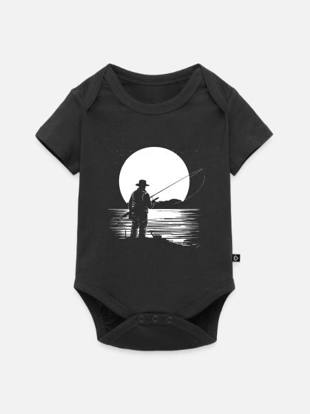 Angler Grafik - Baby Premium Kurzarmbody - Schwarz