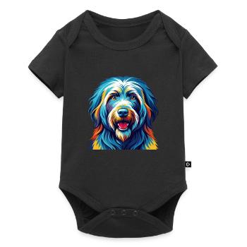 Bergamasco Sheepdog Breed Colorful Cartoon Kawaii - Baby Premium short-sleeve bodysuit - black - Front