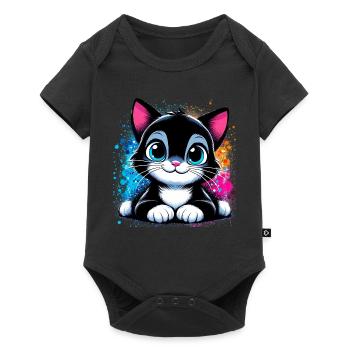 Cat - Baby Premium short-sleeve bodysuit - black - Front