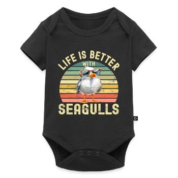 Seagulls - Baby Premium short-sleeve bodysuit - black - Front