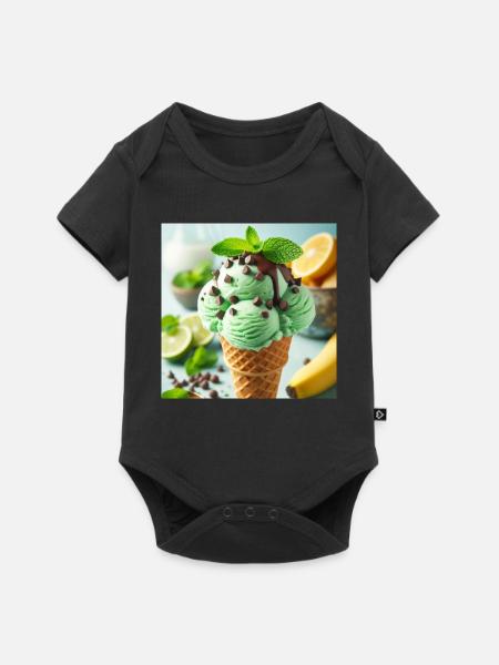 Minz-Eis - Baby Premium Kurzarmbody - Schwarz
