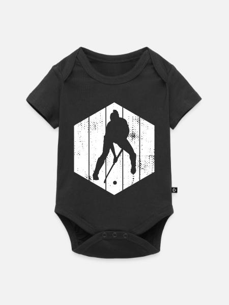 Hockey Spieler Skizze - Baby Premium Kurzarmbody - Schwarz