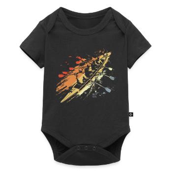 Retro Ruderteam Grafik - Baby Premium Kurzarmbody - Schwarz - Vorne
