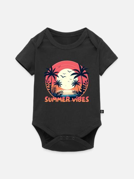 Sommer-Vibes - Baby Premium Kurzarmbody - Schwarz