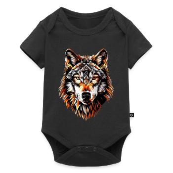 Wolf Motif Wolves Wolf Pack Gray Wolfhound Wolf - Baby Premium short-sleeve bodysuit - black - Front
