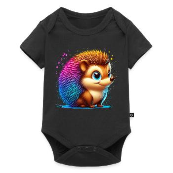 Igel - Baby Premium Kurzarmbody - Schwarz - Vorne
