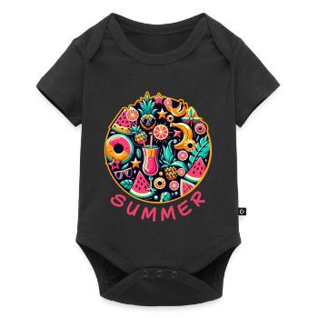 Sommerliche Farben - Baby Premium Kurzarmbody - Schwarz - Vorne