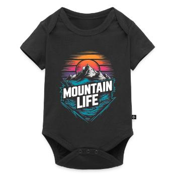 Energetic Mountains and Sunset - Baby Premium short-sleeve bodysuit - black - Front