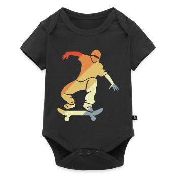Vintage Skateboarder Graphic - Baby Premium short-sleeve bodysuit - black - Front