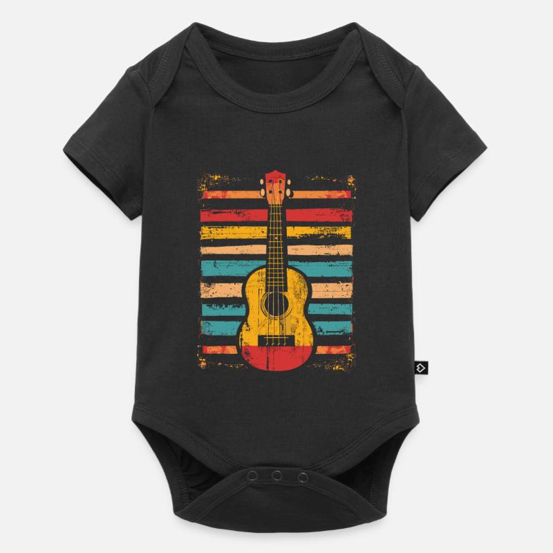 Ukulele Grafik - Baby Premium Kurzarmbody - Schwarz