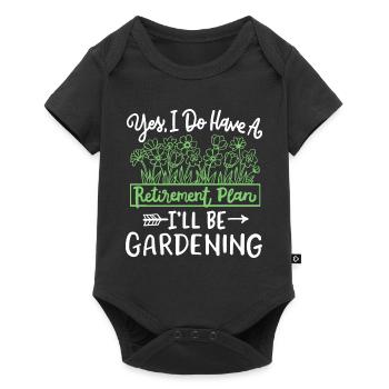 Gartenarbeit Gärtner - Baby Premium Kurzarmbody - Schwarz - Vorne