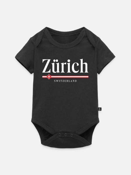 Zürich Schweiz - Baby Premium Kurzarmbody - Schwarz