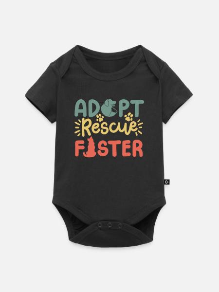 Hund adoptieren Rettung - Baby Premium Kurzarmbody - Schwarz