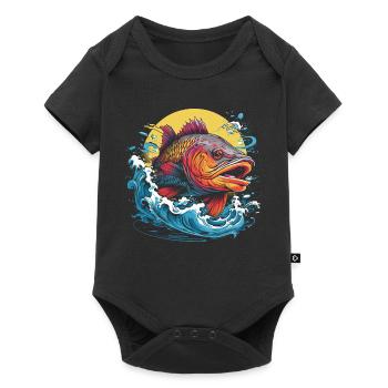 Fishing Illustration - Baby Premium short-sleeve bodysuit - black - Front