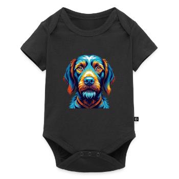 Fil de fer Vizsla race de chien dessin animé Kawaii - Body à manches courtes Premium Bébé - noir - Devant