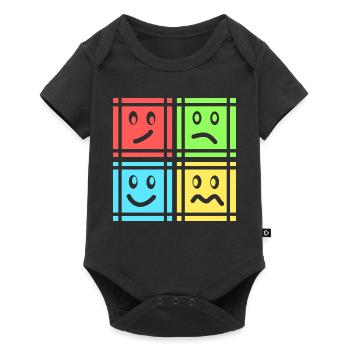 Motifs géométriques - Body à manches courtes Premium Bébé - noir - Devant