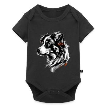 Australian Shepherd Dog Lover Cute Aussie - Baby Premium short-sleeve bodysuit - black - Front