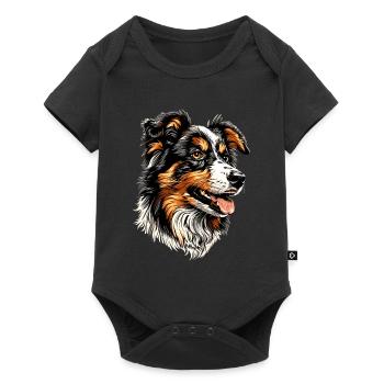 Australian Shepherd Dog Lover Cute Aussie - Baby Premium short-sleeve bodysuit - black - Front