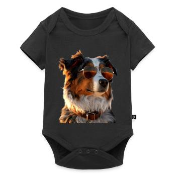 Australian Shepherd Dog Lover Cute Aussie - Baby Premium short-sleeve bodysuit - black - Front