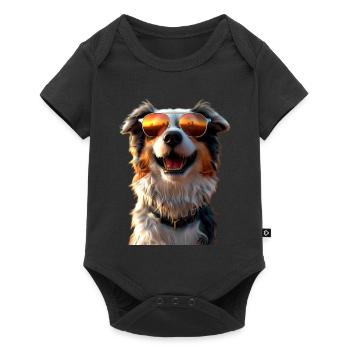 Australian Shepherd Dog Lover Cute Aussie - Baby Premium short-sleeve bodysuit - black - Front