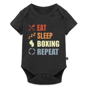Manger dormir Boxe Répéter - Body à manches courtes Premium Bébé - noir - Devant