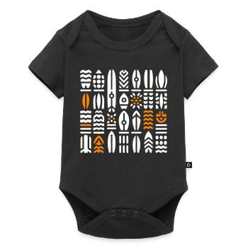 Abstract Surf and Wave Patterns - Baby Premium short-sleeve bodysuit - black - Front
