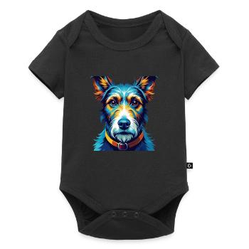 Foxterrier Glatte Hunderasse Karikatur Kawaii - Baby Premium Kurzarmbody - Schwarz - Vorne