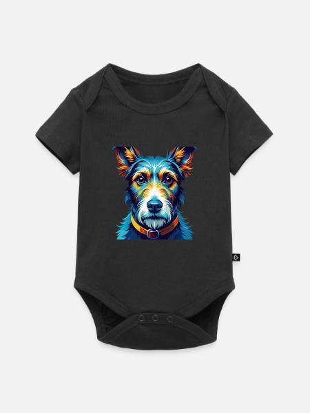 Foxterrier Glatte Hunderasse Karikatur Kawaii - Baby Premium Kurzarmbody - Schwarz