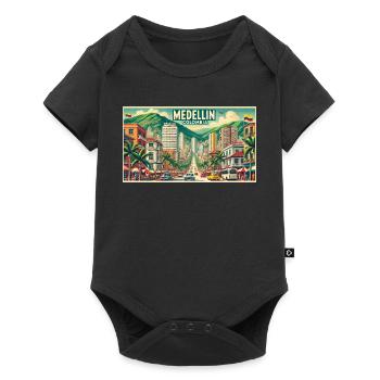 Medellín Columbia Vintage Design - Body à manches courtes Premium Bébé - noir - Devant